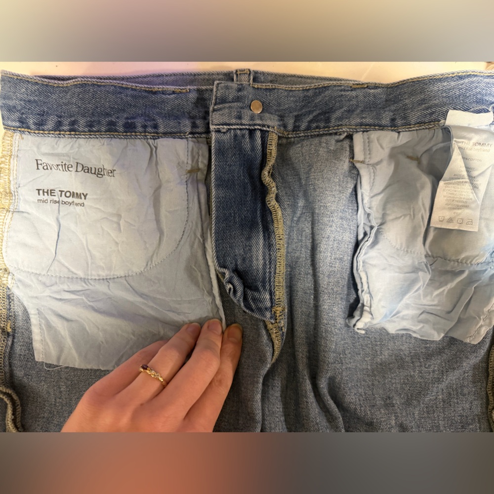 Favorite Daughter 100% Cotton Tommy Mid Rise Boyfriend Jeans - Picture 16 of 16